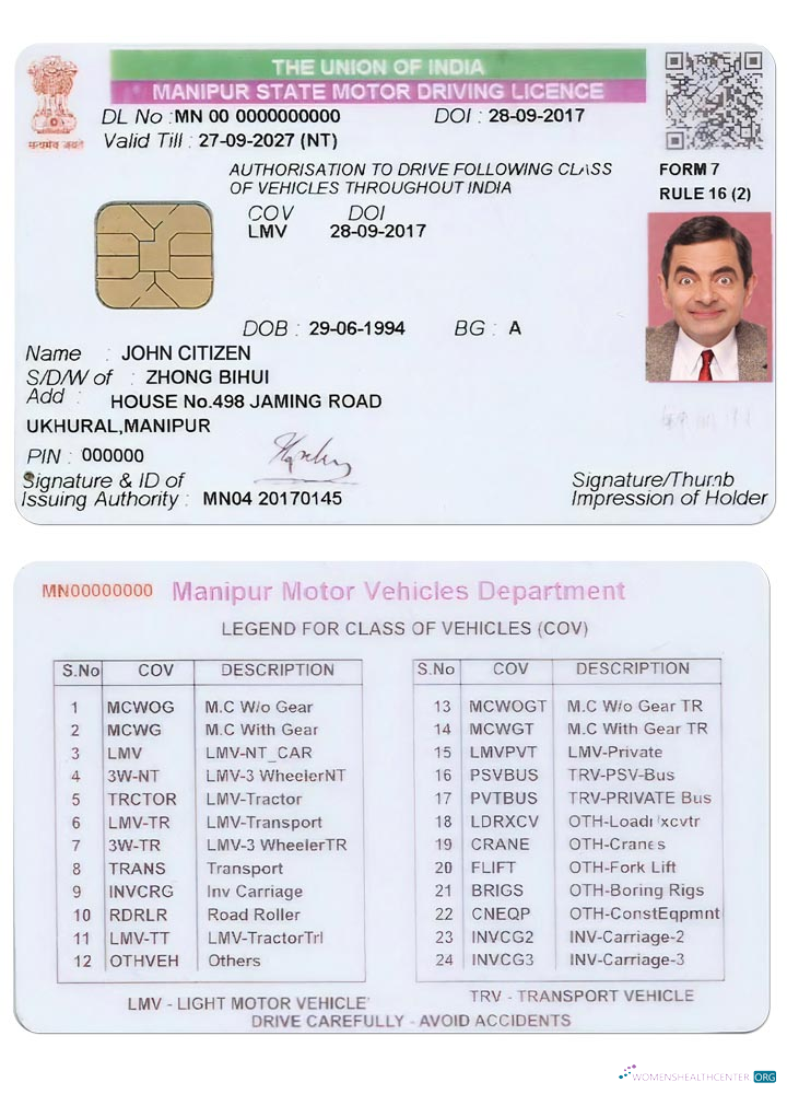 download India Manipur state driving license
